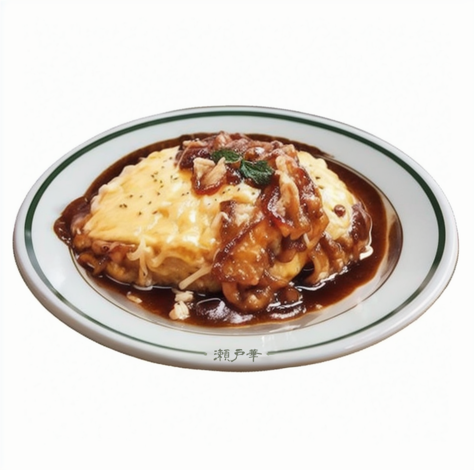 ハンバーグとエビフライ定食